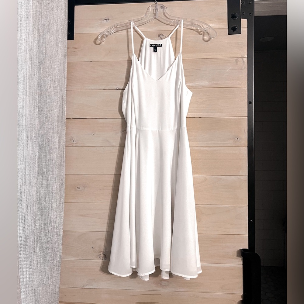 Express White Halter Slip Dress